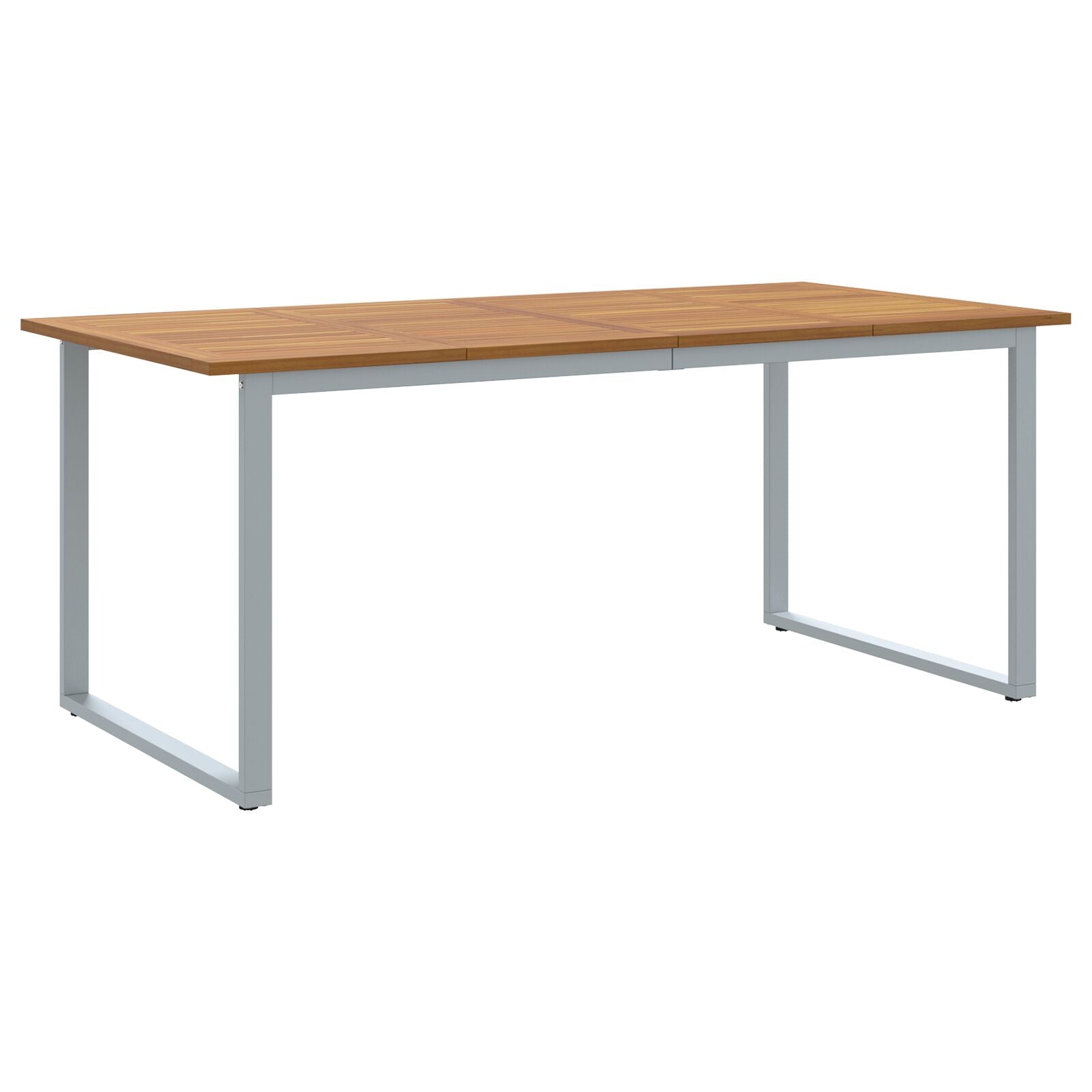 Tuin Eettafel Staal En Massief Acaciahout 180 x 90 x 75 cm Overhangend ontwerp