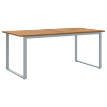 Tuin Eettafel Staal En Massief Acaciahout 180 x 90 x 75 cm Overhangend ontwerp