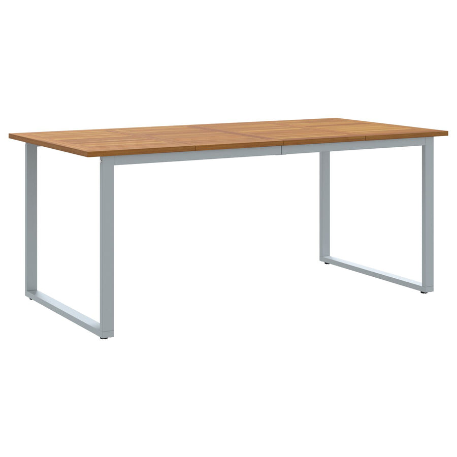 Tuin Eettafel Staal En Massief Acaciahout 180 x 90 x 75 cm Overhangend ontwerp