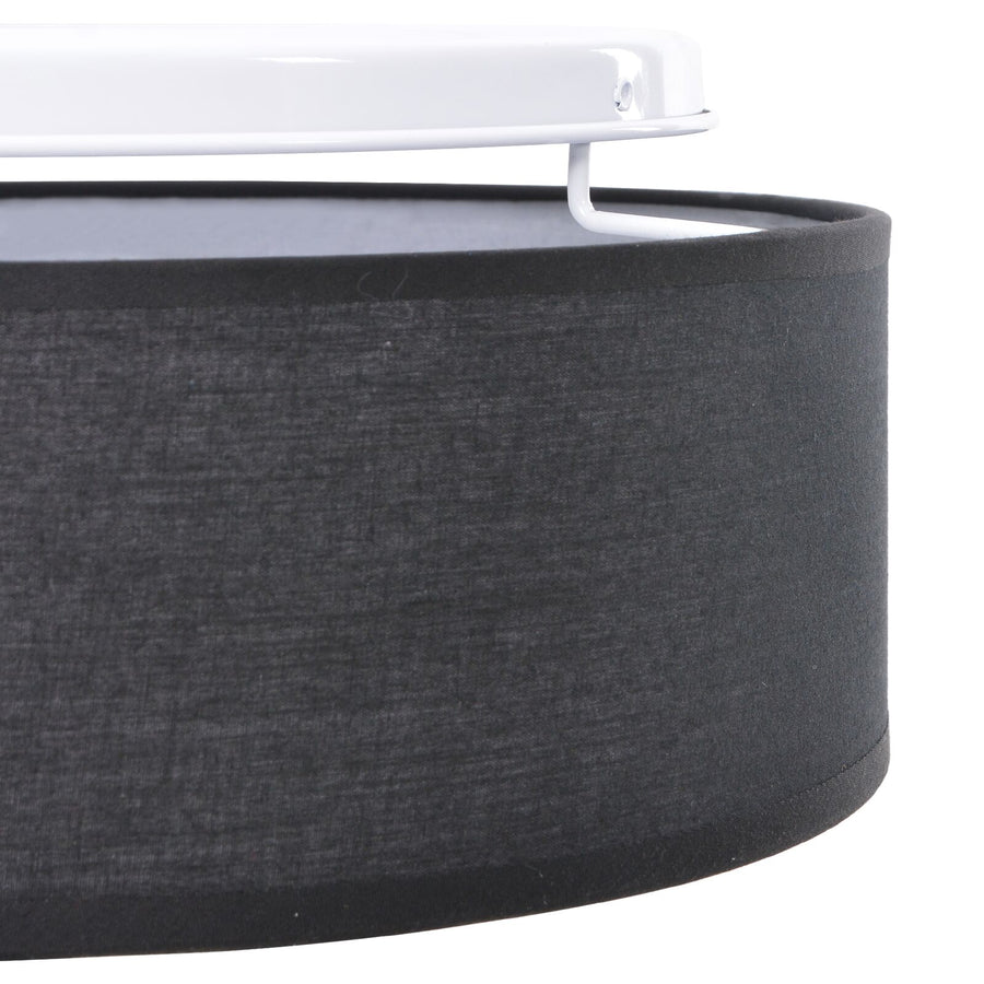 Plafondlamp Flush Mount Ø 30 Cm Stof E27 Ø30 x 13.5 cm Zwart zonder sterrenlampenkap
