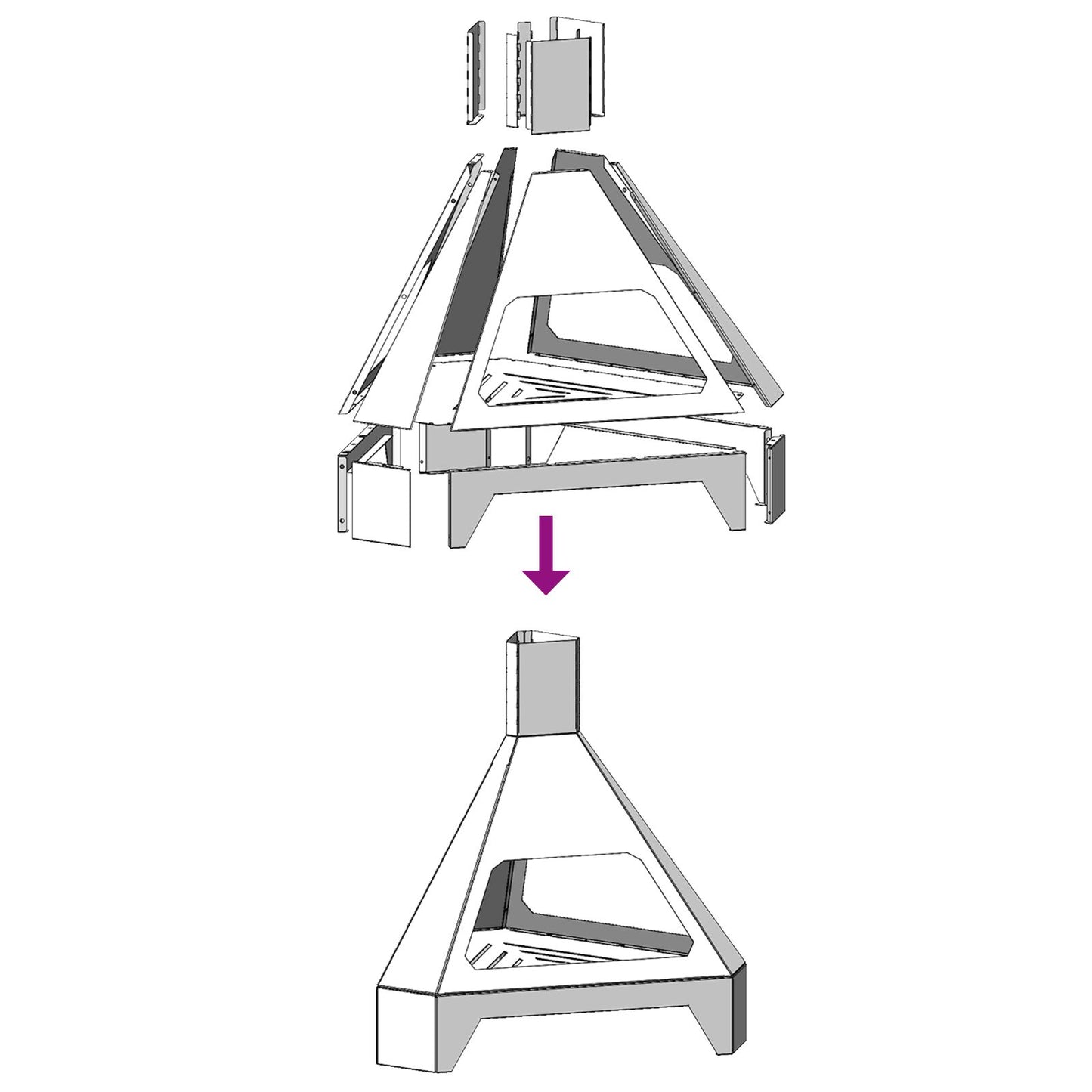 Vuurkorf Met Schouw Zwart 50X43X52 Cm Staal Koudgewalst staal/Zwart
