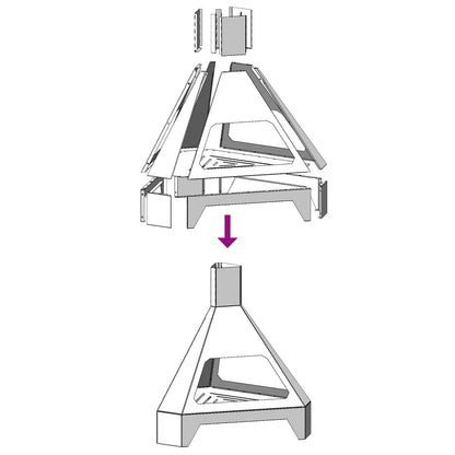 Vuurkorf Met Schouw Zwart 50X43X52 Cm Staal Koudgewalst staal/Zwart