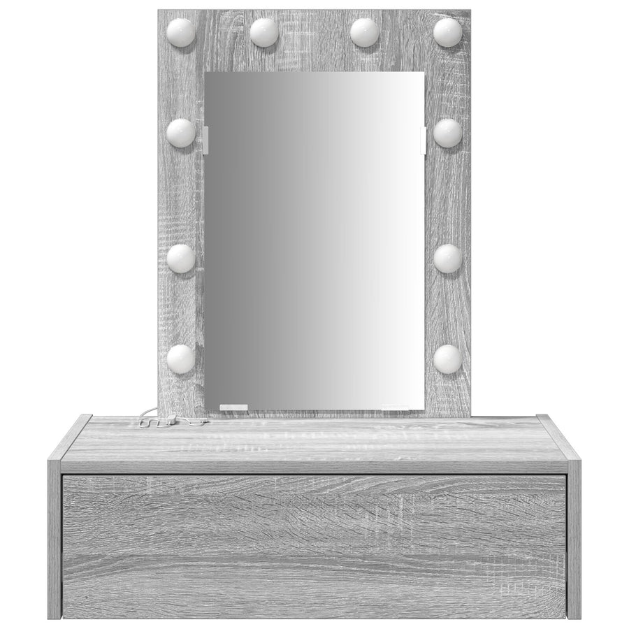 Wandkaptafel Verlichting 60 x 40 x 70 cm Grijs sonoma met LED