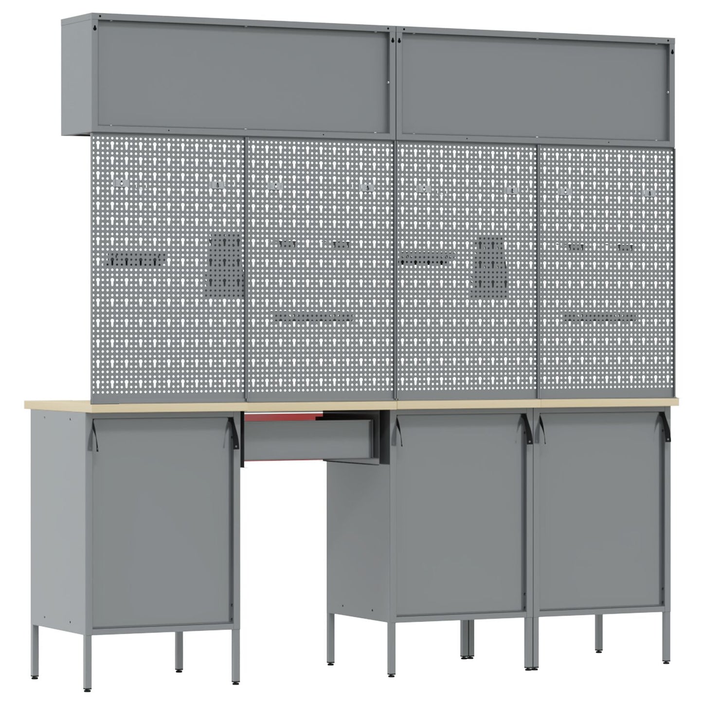 10-Delige Werkbank Set Rood Staal