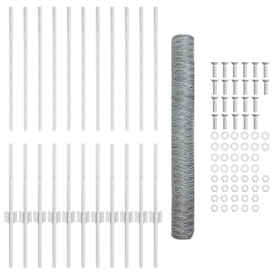 Hexagonaal Tuinhek Set Set Van 2 Gegalvaniseerd Staal 25 X 1 M