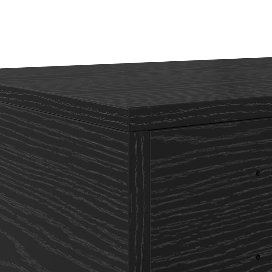 Bed Lades Zwart Gefabriceerd Hout Zwart eiken 120 x 36.5 x 16.5 cm
