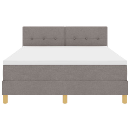 Boxspringbed Met Matras Stof Taupe 160 x 200 cm Geknoopt