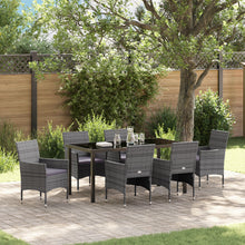 7-Delige Tuin Eetset Grijs Poly Rattan