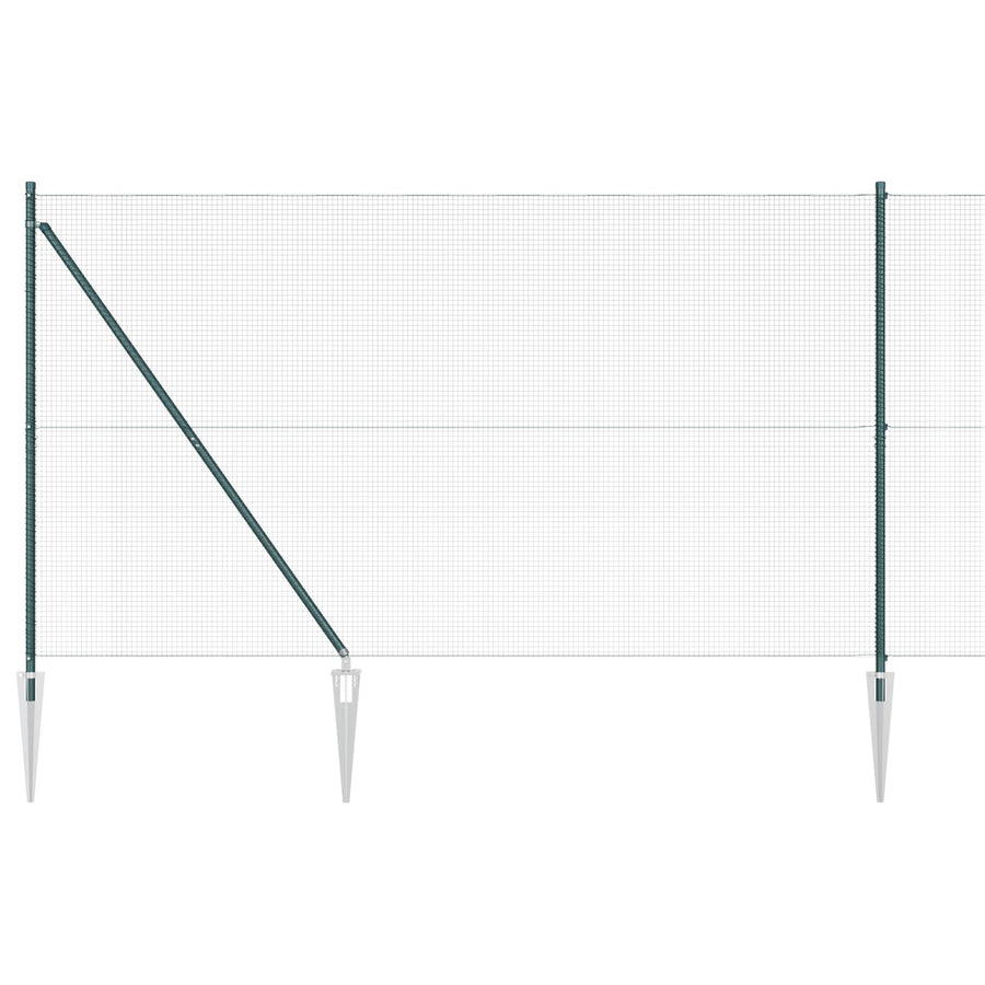Gegalvaniseerd Draadhek Met 7 Spike Palen Groen 1.6X10 M Staal Gegalvaniseerd Staal