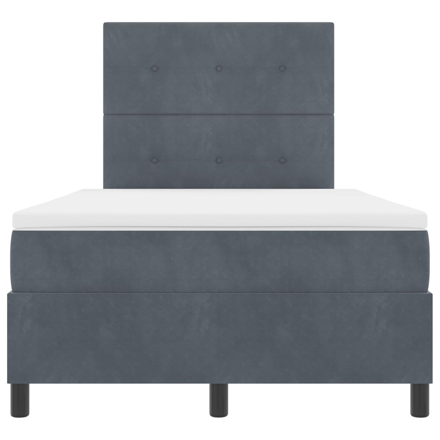 Boxspring Bed Met Matras Donkergrijs 120X200 Cm Fluweel Blauw