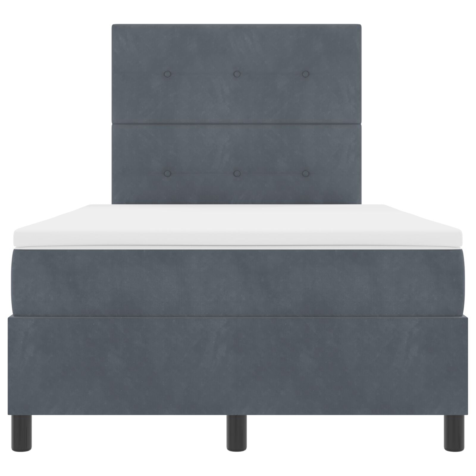 Boxspring Bed Met Matras Donkergrijs 120X200 Cm Fluweel Blauw