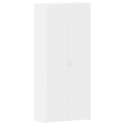 Schoenenkast Wit 80X35.5X180 Cm Gefabriceerd Hout