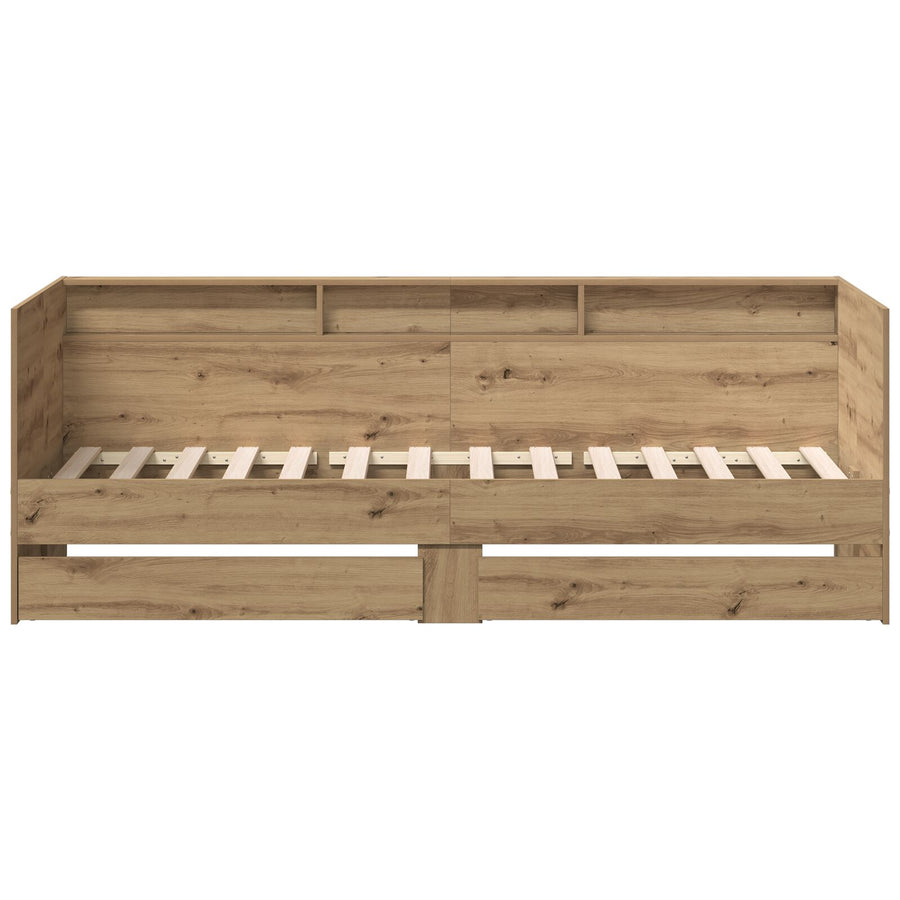 Daybed In Artisanale Eik Artisanale Eik Bewerkt Hout 100 X 200 Cm Ambachtelijk Eiken