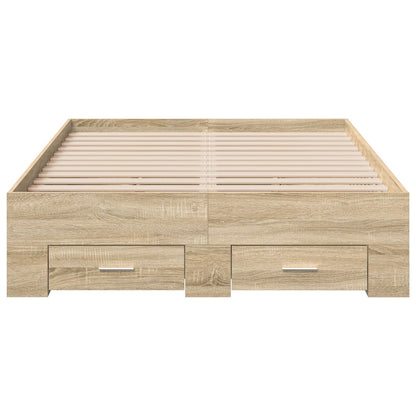 Bedframe Zonder Matras Met Lades Dubbel Gelaagd Hout