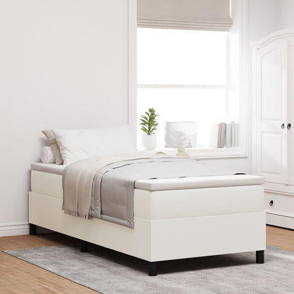 Boxspring Bed Corduroy Stof Crème 100 x 200 cm