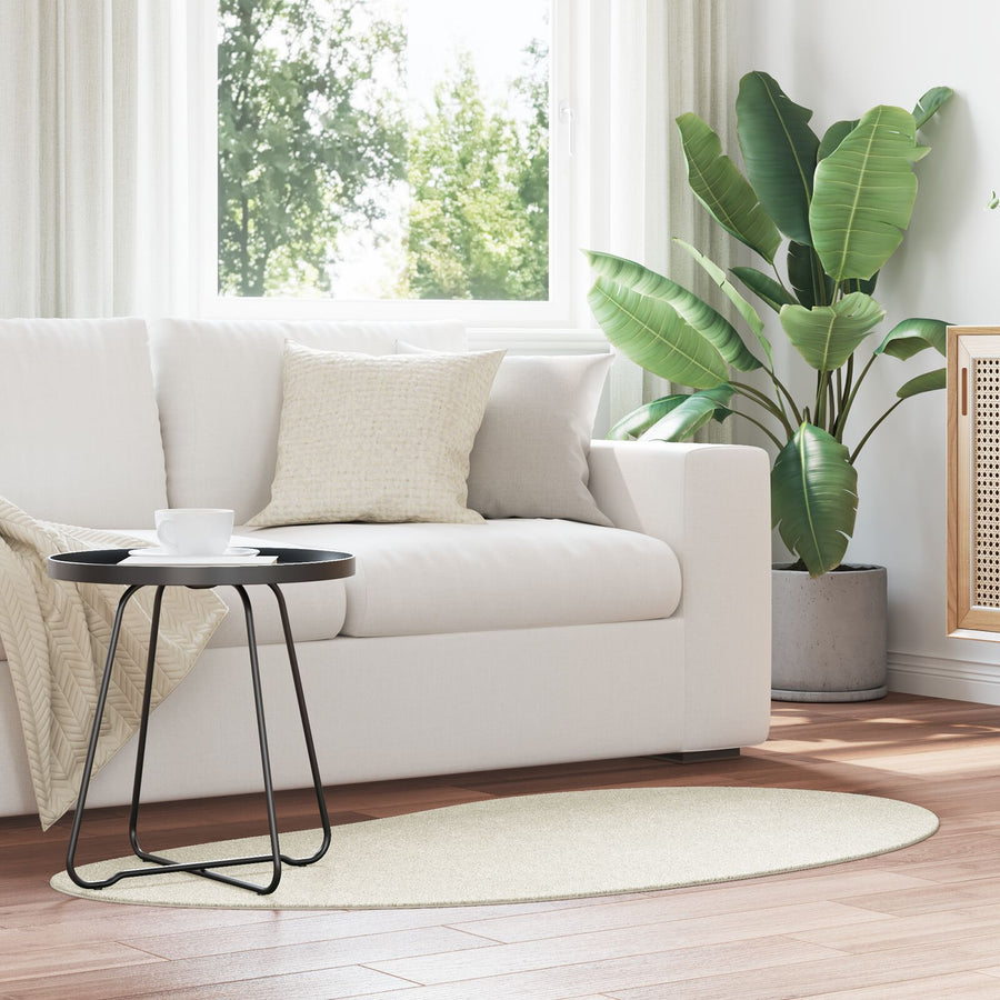 Area Vloerkleed Polyester Antislip Crème 80 x 150 cm Ovaal-Raindrop
