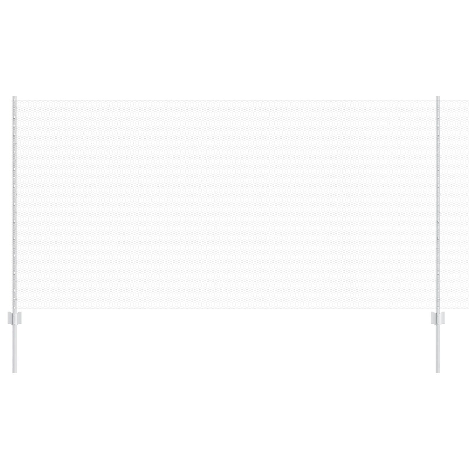 Hekpalen 22 Stuks U-Kanaal 120 Cm Gegalvaniseerd Staal,  Zeskant Hek 1,2X50 M Gegalvaniseerd Staal