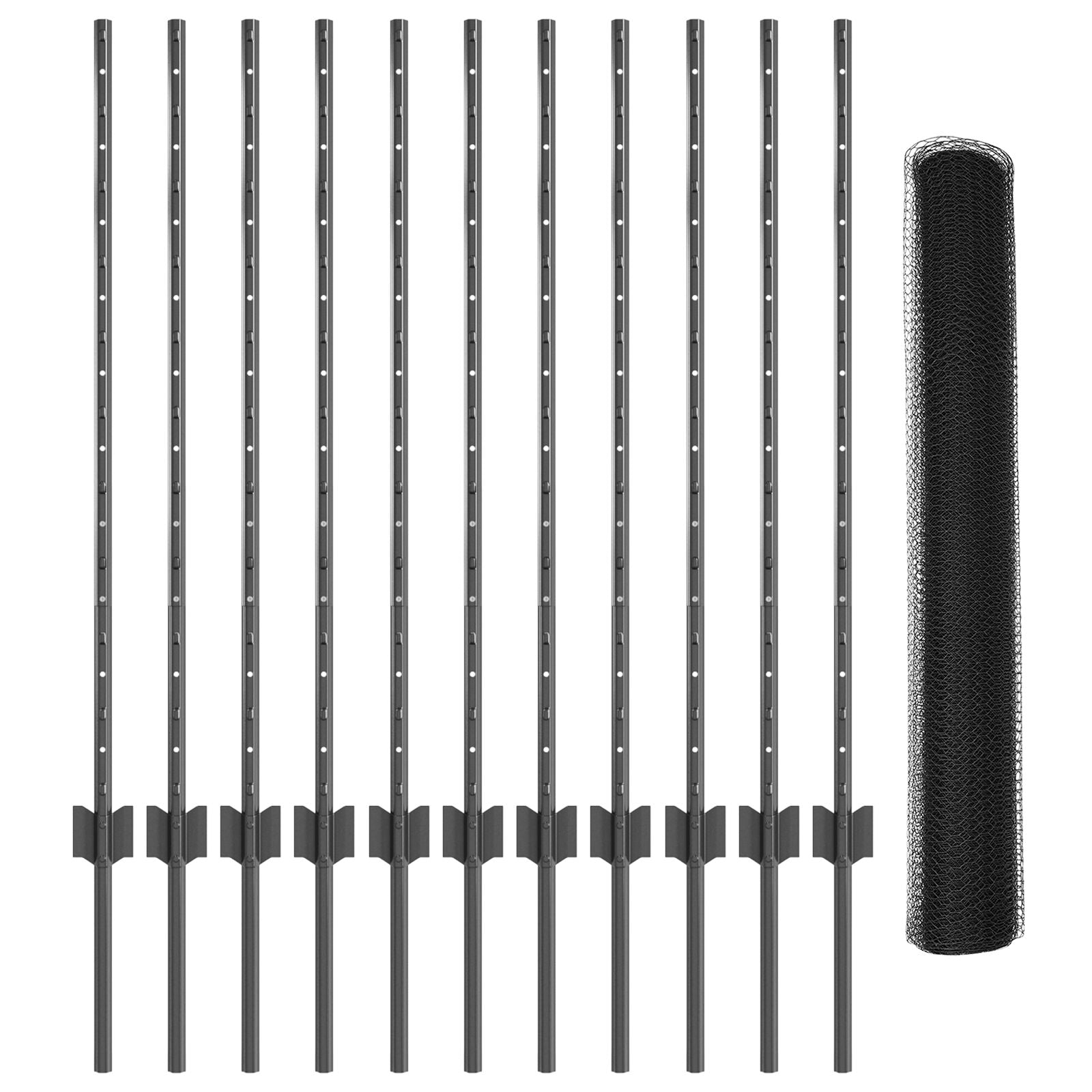 Tuinhekset Set Van 2 Grijs Metaal 25 X 1 M Duurzaam
