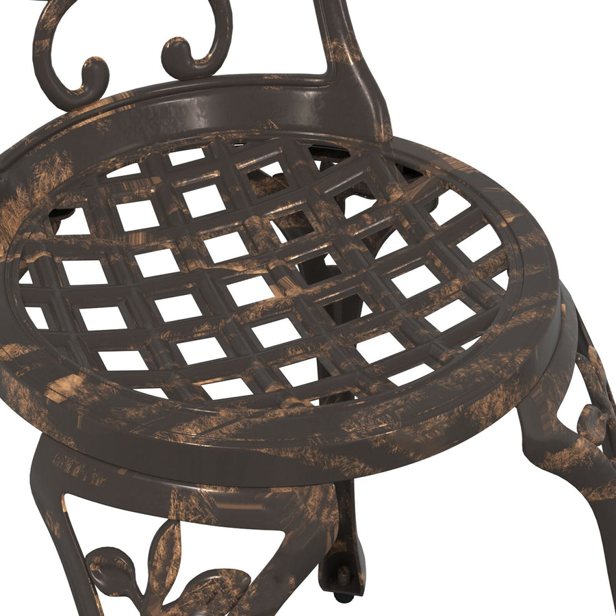 3-Delige Tuin Bistro Set Gietaluminium Brons
