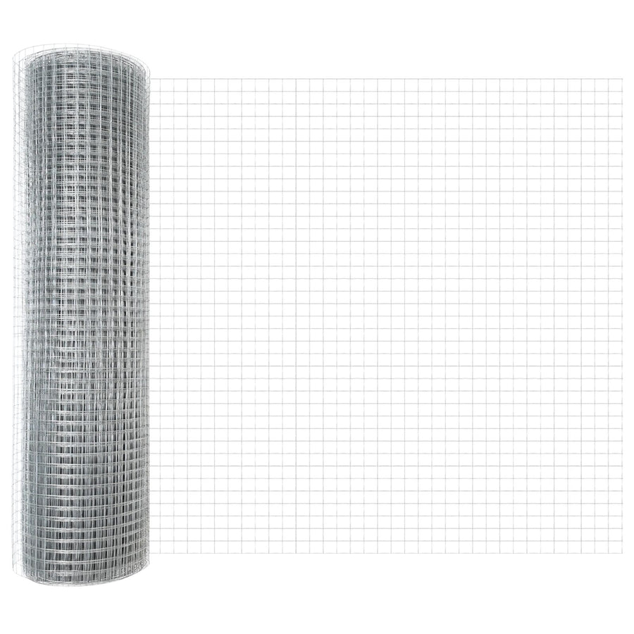 Gelaste Hek Met 5 U-Palen Zilver 0.6X10 M Staal
