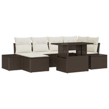 Tuinbank Set Set Van 7 Beige Riet Tuin Hoekbank Rechthoekig