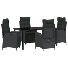 5-Delige Tuin Eet Set Zwart Poly Rattan