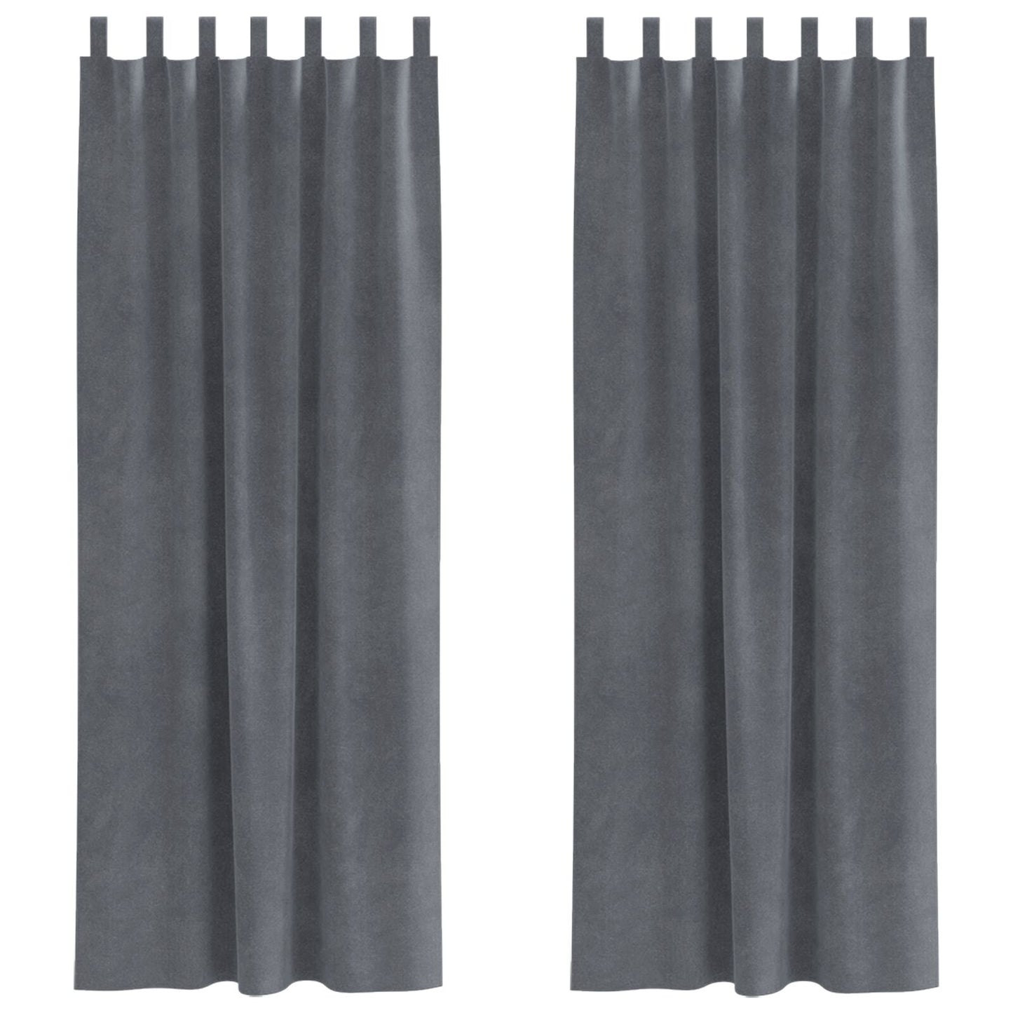 Zwarte Outdoorgordijnen 2 Stuks Super Lichtgrijs Fluweel Super Licht Grijs 140 x 245 cm met ophanglussen