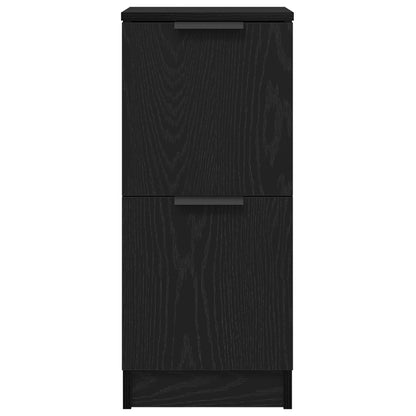 Dressoirs 2 Stuks In Zwart Eiken, 30X30X70 Cm, Gemaakt Van Geengineerd Hout