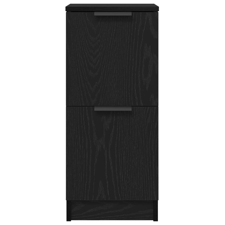 Dressoirs 2 Stuks In Zwart Eiken, 30X30X70 Cm, Gemaakt Van Geengineerd Hout
