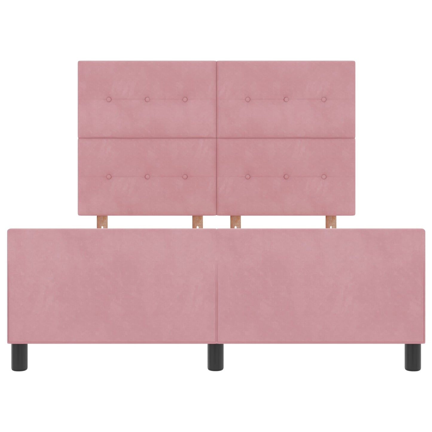 Roze Fluwelen Bedframe 140X190 Cm Crème