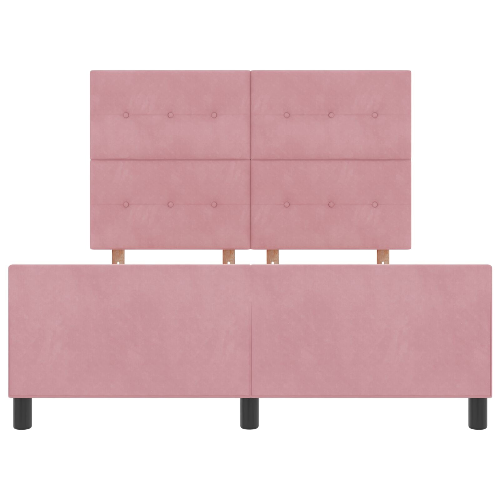 Roze Fluwelen Bedframe 140X190 Cm Crème