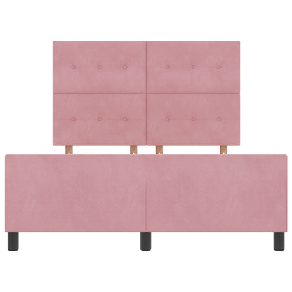 Roze Fluwelen Bedframe 140X190 Cm Crème