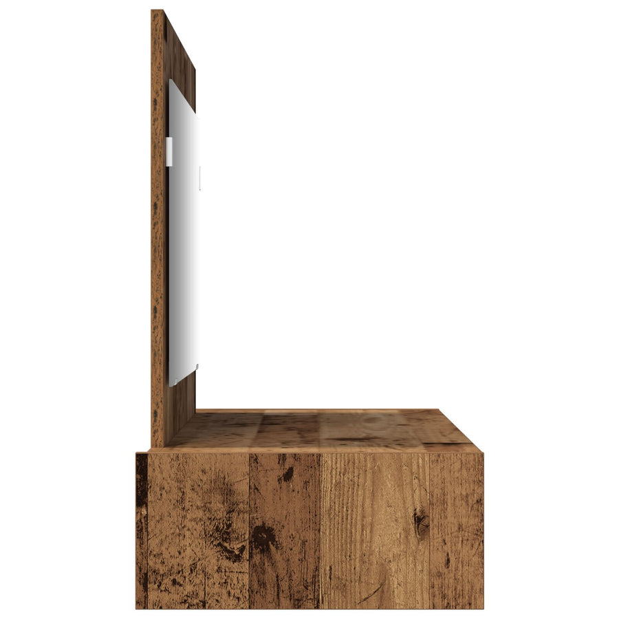 Wandkaptafel - Vintage Hout - 100 x 40 x 70 cm Oude hout zonder LED
