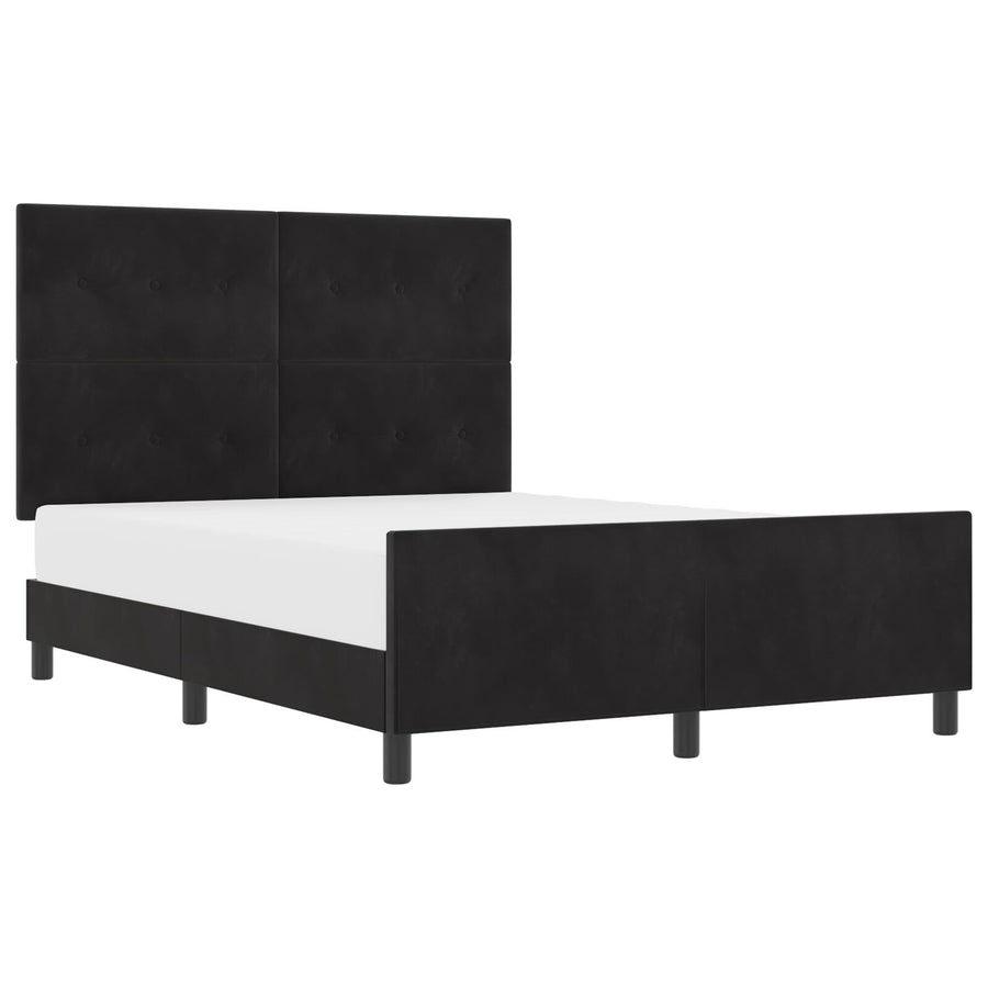 Zwarte Velours Bedombouw 160X200 Cm Crème