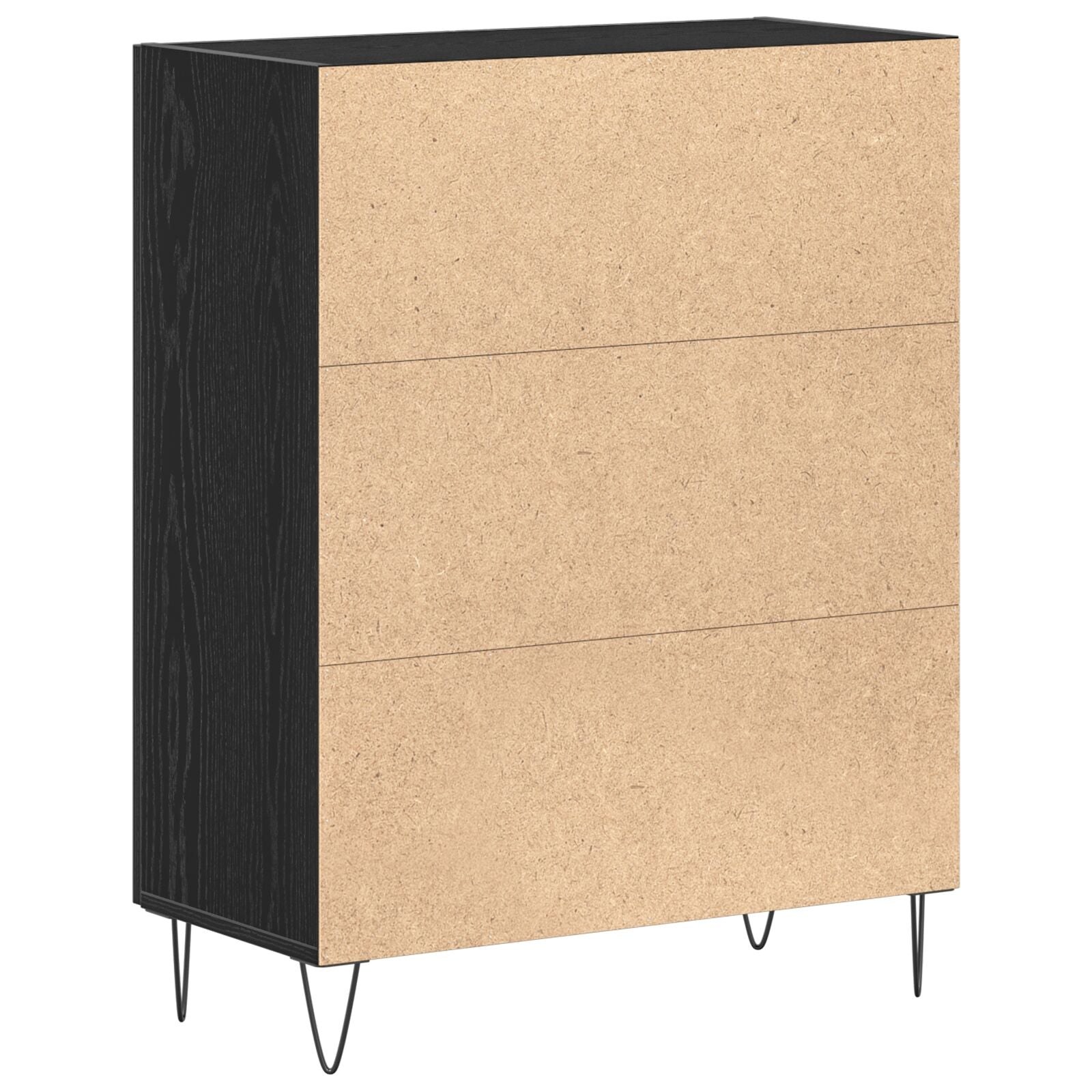Sideboard Zwart Eiken 69,5X34X90 Cm Bewerkt Hout