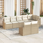 Tuinbankenset poly rattan 8 personen beige