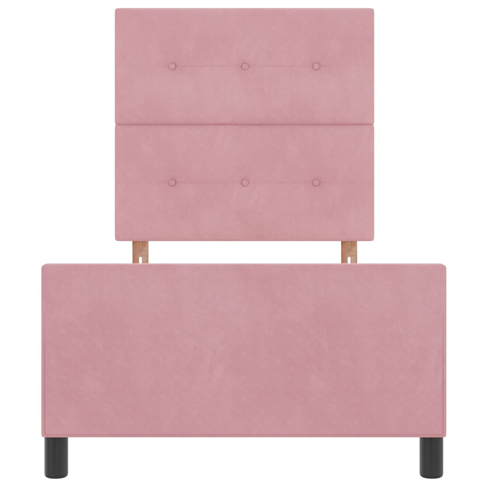 Bedframe Roze 100X200 Cm Fluweel Crème