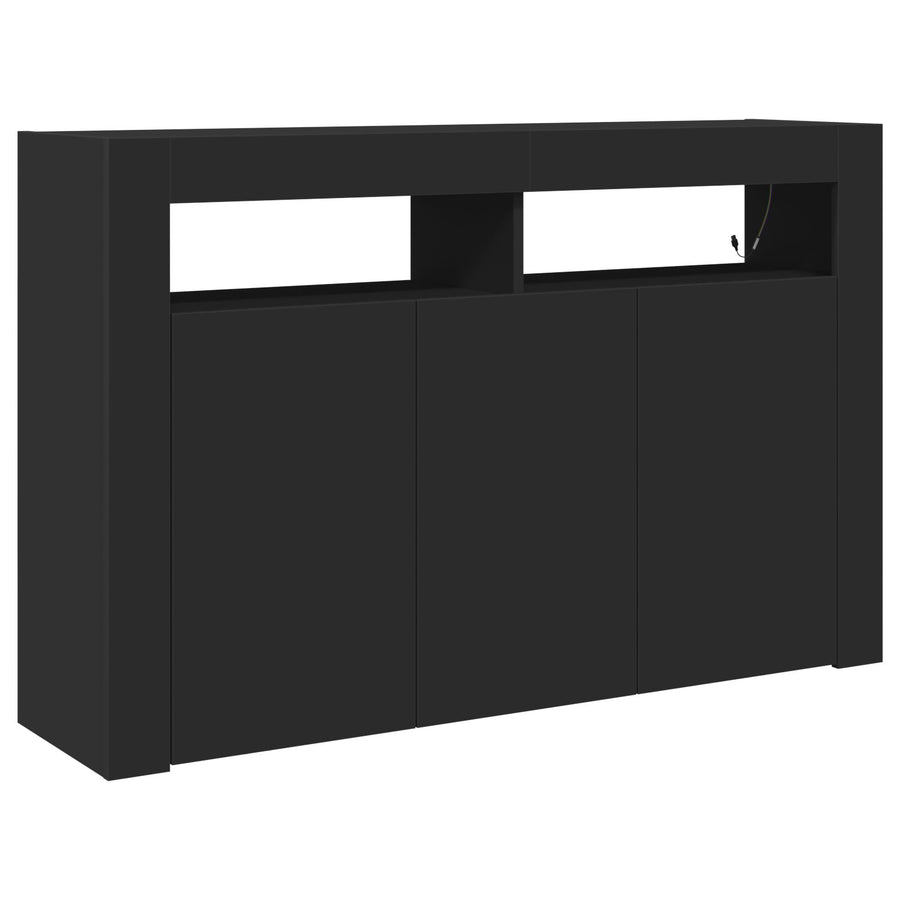 Dressoir Engineered Hout 116 X 30 X 75 Cm Dressoir Zwart
