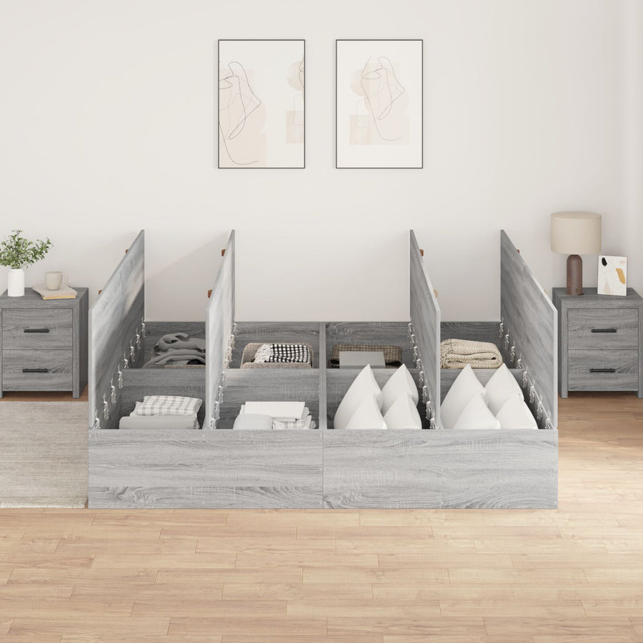 Opbergbedframe Grijs Sonoma 200 x 200 cm