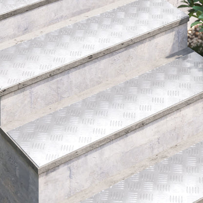 Aluminium Checker Platen 2 Stuks Antislip 100X25 Cm 100 x 25 x 0.3 cm Rechthoekig
