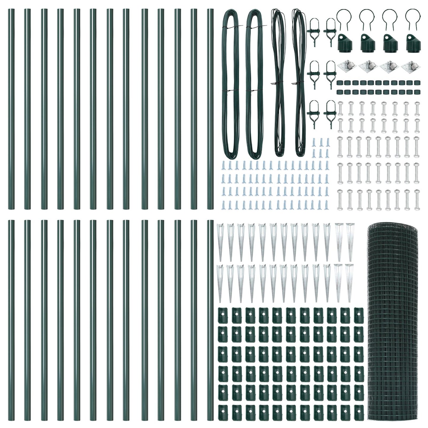 Gelast Draadhek Met 13 Spike Posten Groen 0.8X50 M Staal Gegalvaniseerd Staal