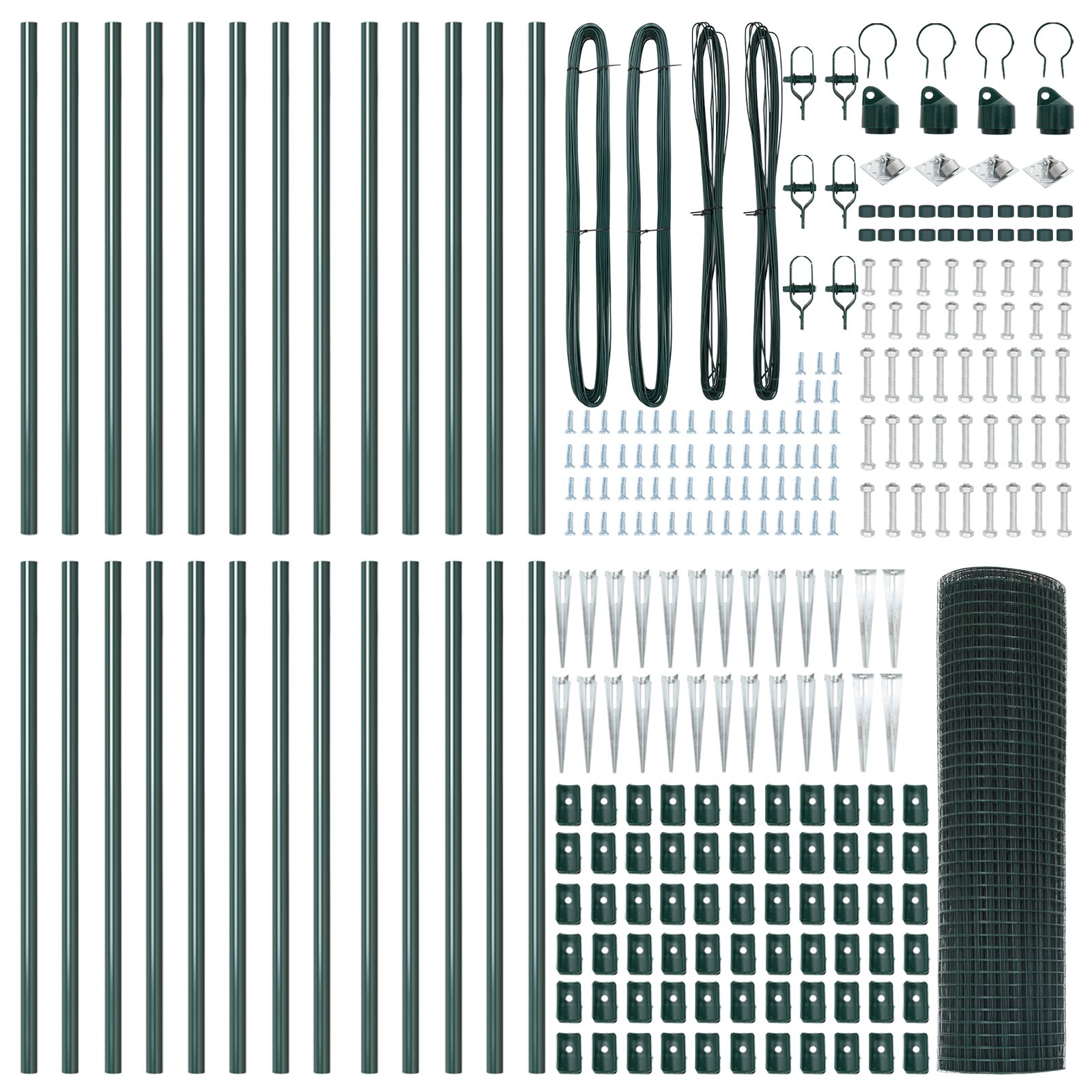 Gelast Draadhek Met 13 Spike Posten Groen 0.8X50 M Staal Gegalvaniseerd Staal