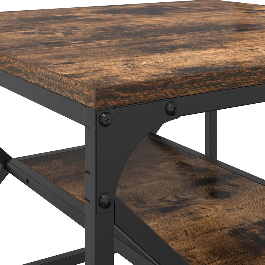 Salontafel Met Plank In Gerookt Eiken Van Geengineerd Hout Gerookte eiken 51 x 50 x 40 cm