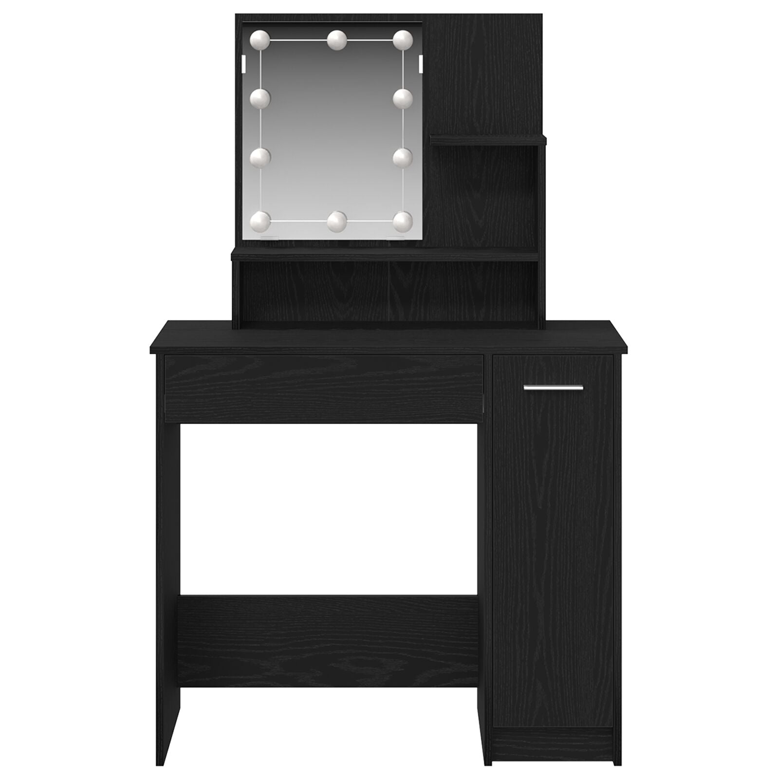 Led Kaptafel In Zwart Eiken - 86.5 X 35 X 136 Cm