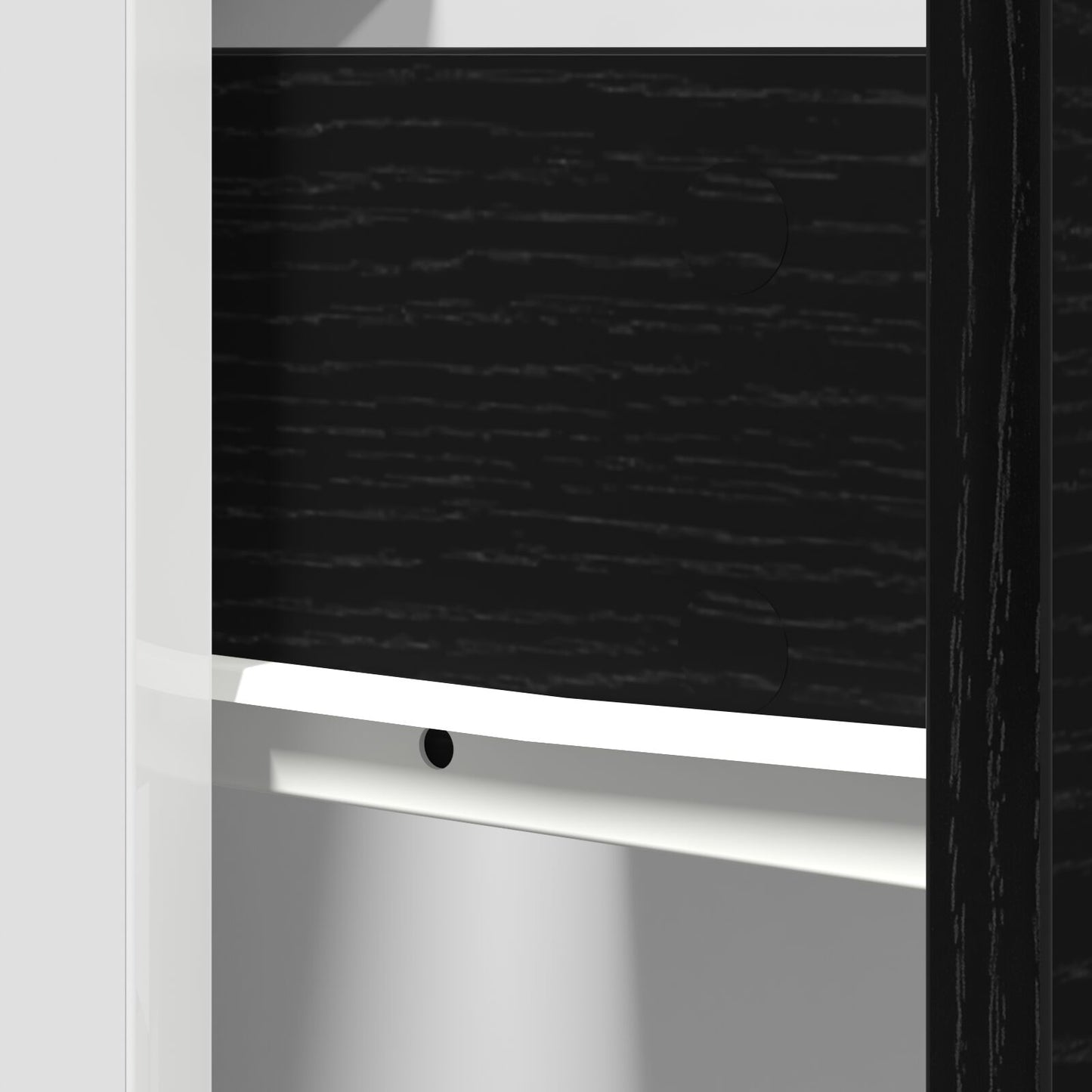 Zwarte Eiken Lade Kabinet - 50X46X81.5 Cm, Gemaakt Van Bewerkt Hout