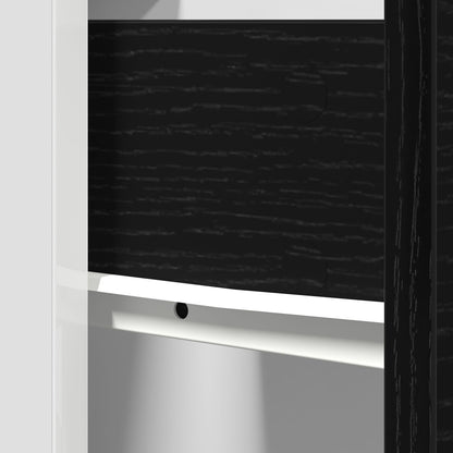 Zwarte Eiken Lade Kabinet - 50X46X81.5 Cm, Gemaakt Van Bewerkt Hout