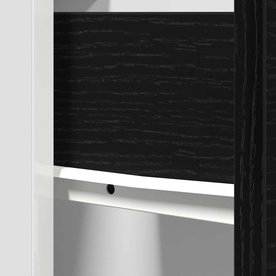 Zwarte Eiken Lade Kabinet - 50X46X81.5 Cm, Gemaakt Van Bewerkt Hout