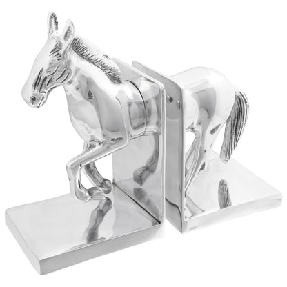 Boekensteunen 2 Stuks Zilver 11X14X25 Cm Aluminium Paard