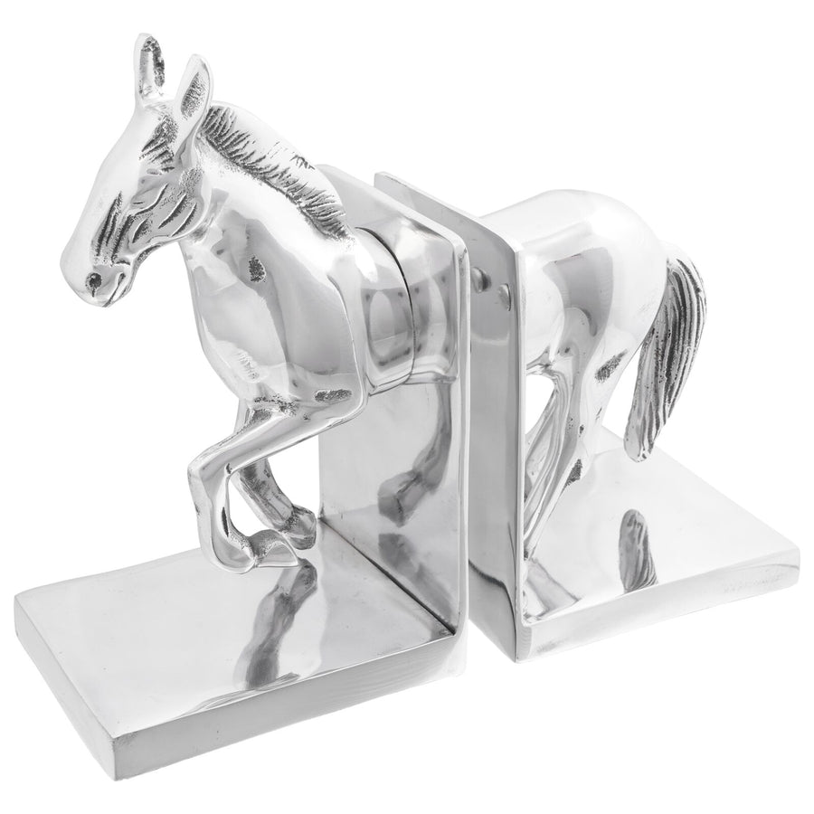 Boekensteunen 2 Stuks Zilver 11X14X25 Cm Aluminium Paard