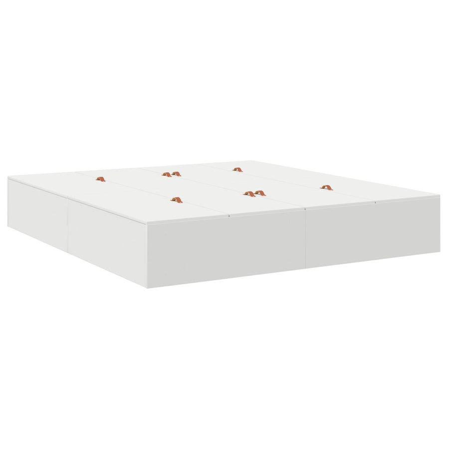 Bedframe Hout Kingsize Opbergbedframe Rechthoekig Wit 200 x 200 cm